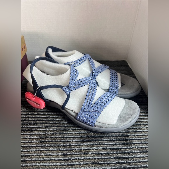 New-Skechers Sandals -Womens 11 -Reggae Slim Stretch Appeal Slingback 40826 Blue - Picture 3 of 9